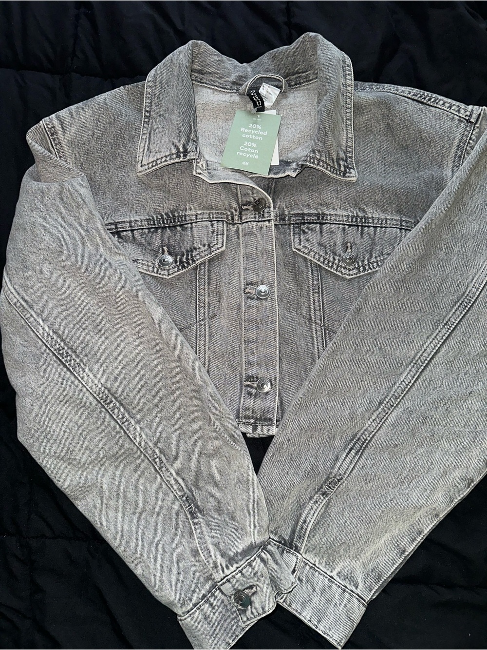 H&M Women’s Gray Denim cropped Jacket